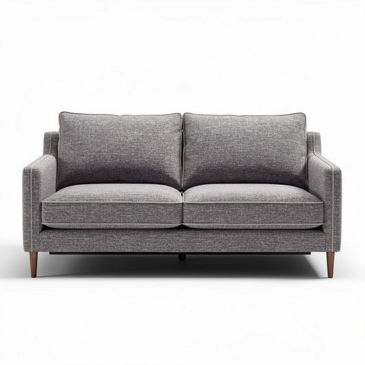 Grijs stoffen bank 180 x 90 x 80cm geschikt voor woonkamer met houten poten
