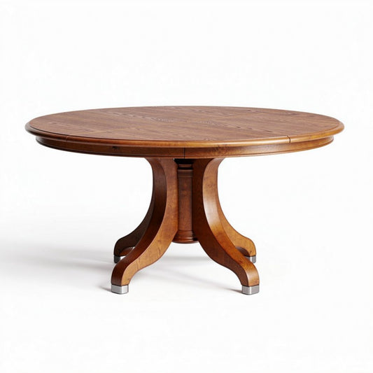 Ronde houten eettafel 120 x 120 x 75cm met een klassieke afwerking